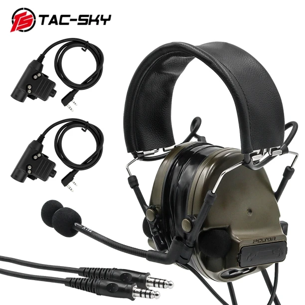 TAC SKY COMTAC III двойные силиконовые наушники тактическая гарнитура с двумя KENWOOD BAOFENG2