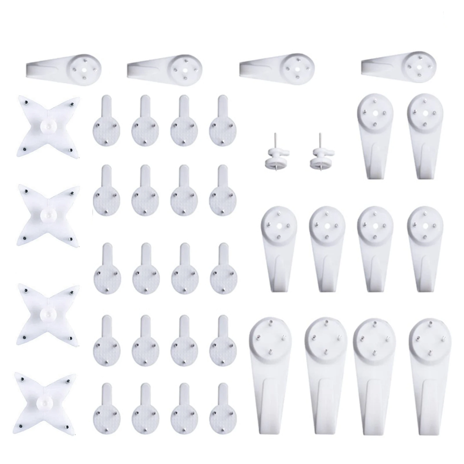 40 Pcs Heavy Duty Plastic Wall Hook Traceless Multi-function Picture Painting Frame Invisible Hanger with Gradienter | Дом и сад
