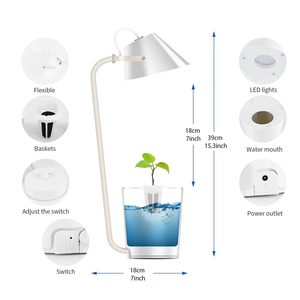 Ecoo Grower садовод светать Гидропоника в закрытом помещении системы Многофункциональный глаз настольная лампа гидропоники системы выращивания