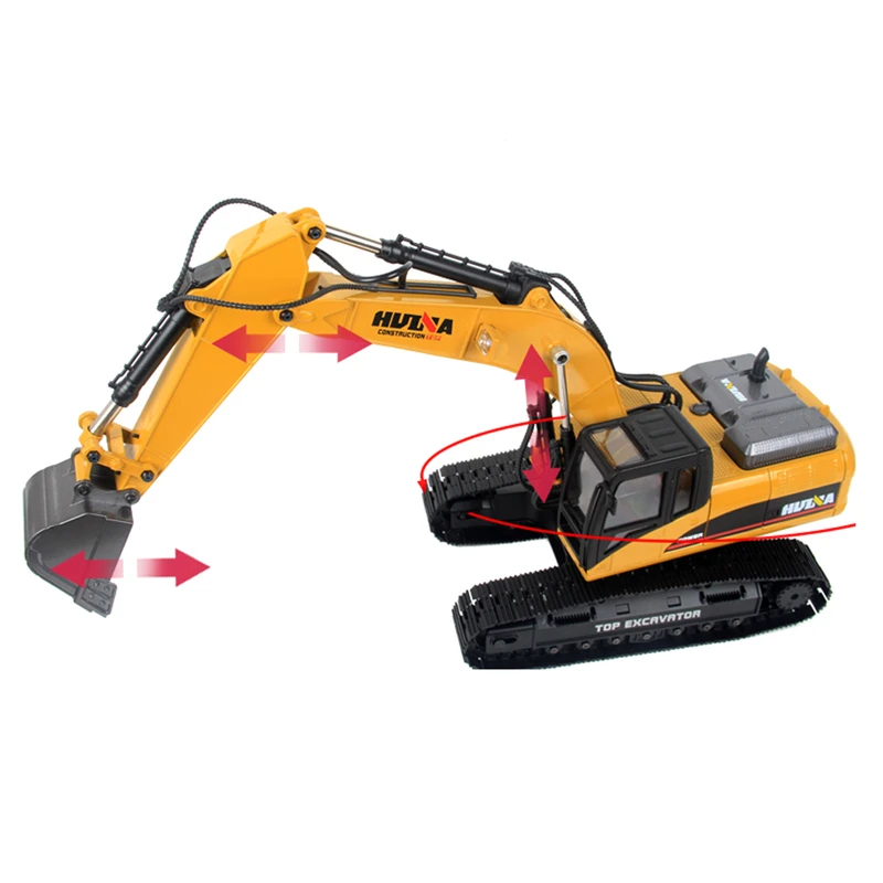 US $469.03 Rc Excavator Huina 580 Rc Car 23 Channel Remote Control Car Toys Styling Road Construction All Metal Autos Vehicle Model Toys