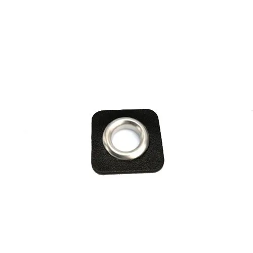 Black Nickle eyelets 30 шт./лот 25 мм квадратный черный/коричневый искусственная кожа пришить значки патч этикетки+ внутренний 10 мм Металлические латунные люверсы - Цвет: Black Nickle eyelets