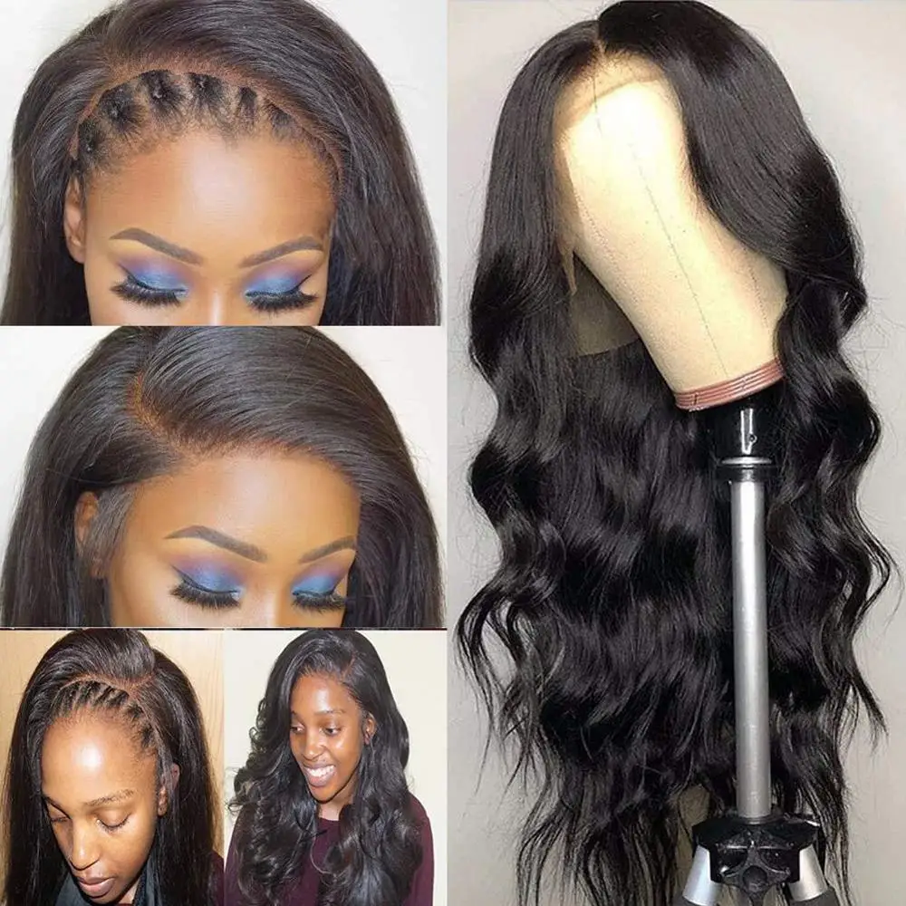 

Natural Hairline lace Front Closure Wig Loose Deep Wave Brazilian Remy Human Hair Wig 150 High Density For Black Women Baby Hair