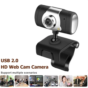 

USB 2.0 HD Webcam Clip-on Web Camera with Microphone 360 Rotatable School Office Working Accessories for Computer
