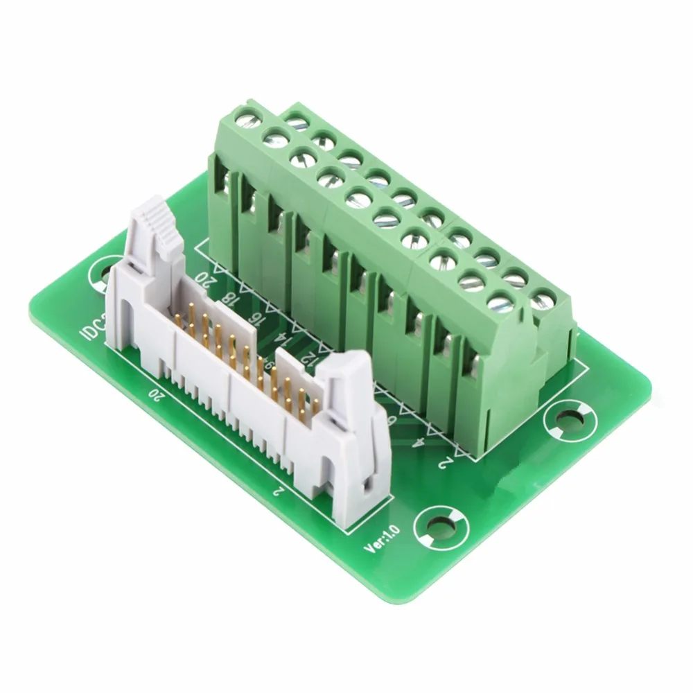 20Pin мужская верхняя переходная плата клеммный блок разъем PLC интерфейс с кронштейном IDC20P
