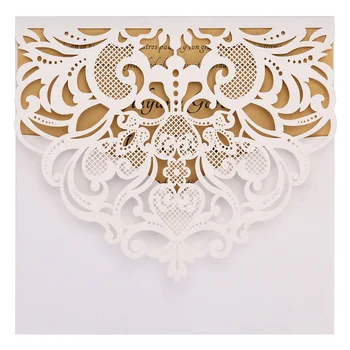 

New 10Pcs Luxury Invitations Card Pearl Paper Floral Laser Cut Wedding Invitations Cards for Wedding Birthday Party Anniversary