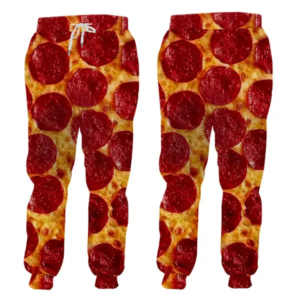 Bacon Pizza pants Новинка, мужские спортивные штаны с 3d принтом акулы едят пиццу, Осенние штаны для фитнеса, мужские и женские штаны для бега в стиле хип-хоп, панк-рок, брюки на заказ, S-7XL - Color: Bacon Pizza pants