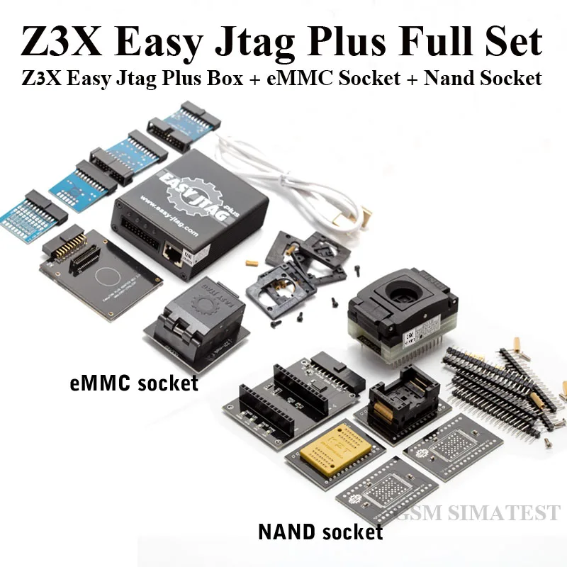 Новая версия Z3X легкий Jtag Plus Полный комплект с версией + разъем EMMC розетка