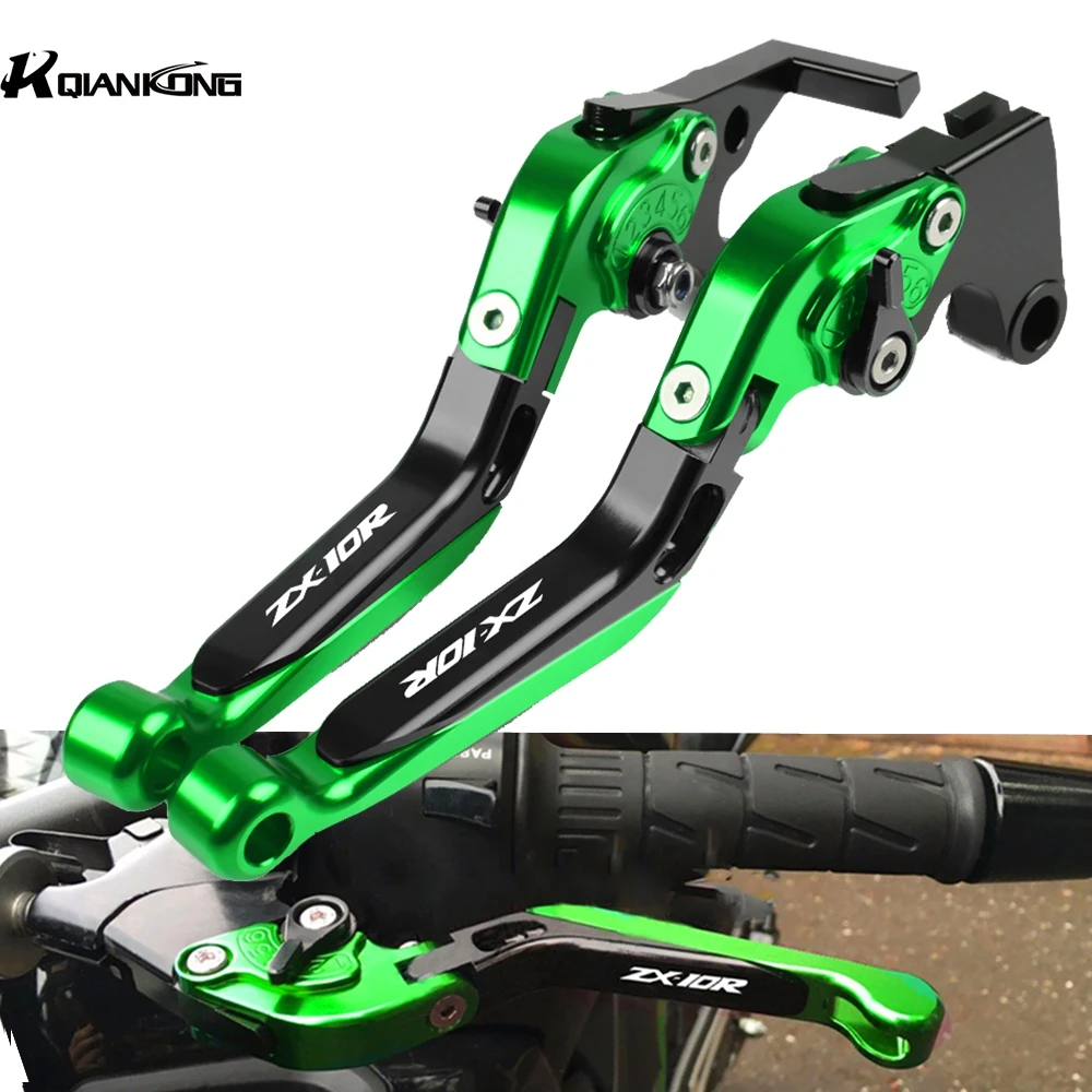 

Motorcycle Accessories brake lever Aliuminum Adjustable Brake Clutch Levers Handle Handbar For Kawasaki ZX10R ZX-10R 2004 2005