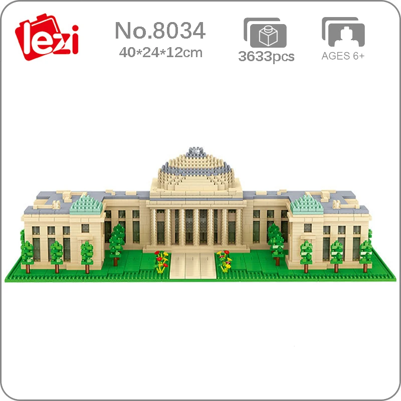 Lezi City Architecture USA MIT University School 3D модель набор строительных блоков DIY Мини Алмазные