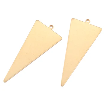 

10Pcs Triangle Earrings Brass Charm Metal Stamping Blank Triangle Disc Charms Pendant Jewelry Findings Diy For Necklace Making