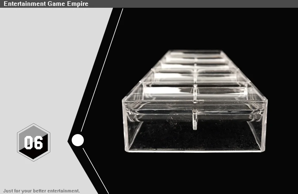 2 Yernea High-quality Poker Chips Box Set Texas 100Pcs Chip Box Acrylic Transparent Portable Baccarat Tray Casinos No cover (6)