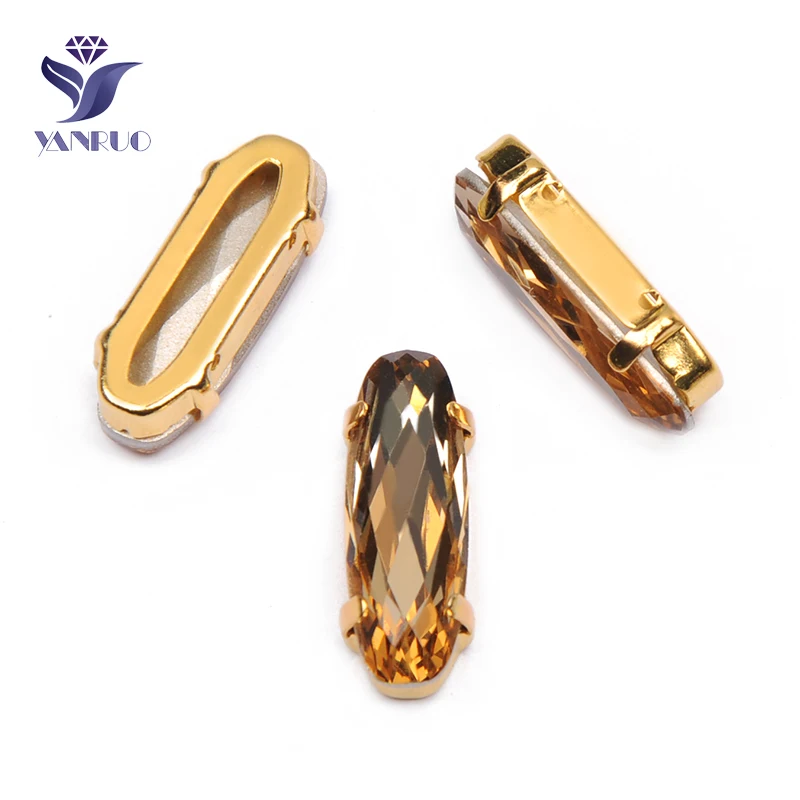 YANRUO 4161, удлиненные Стразы для багета, хрустальные причудливые камни с когтями, K9 точечные Стразы для рукоделия - Цвет: Light Colorado Topaz