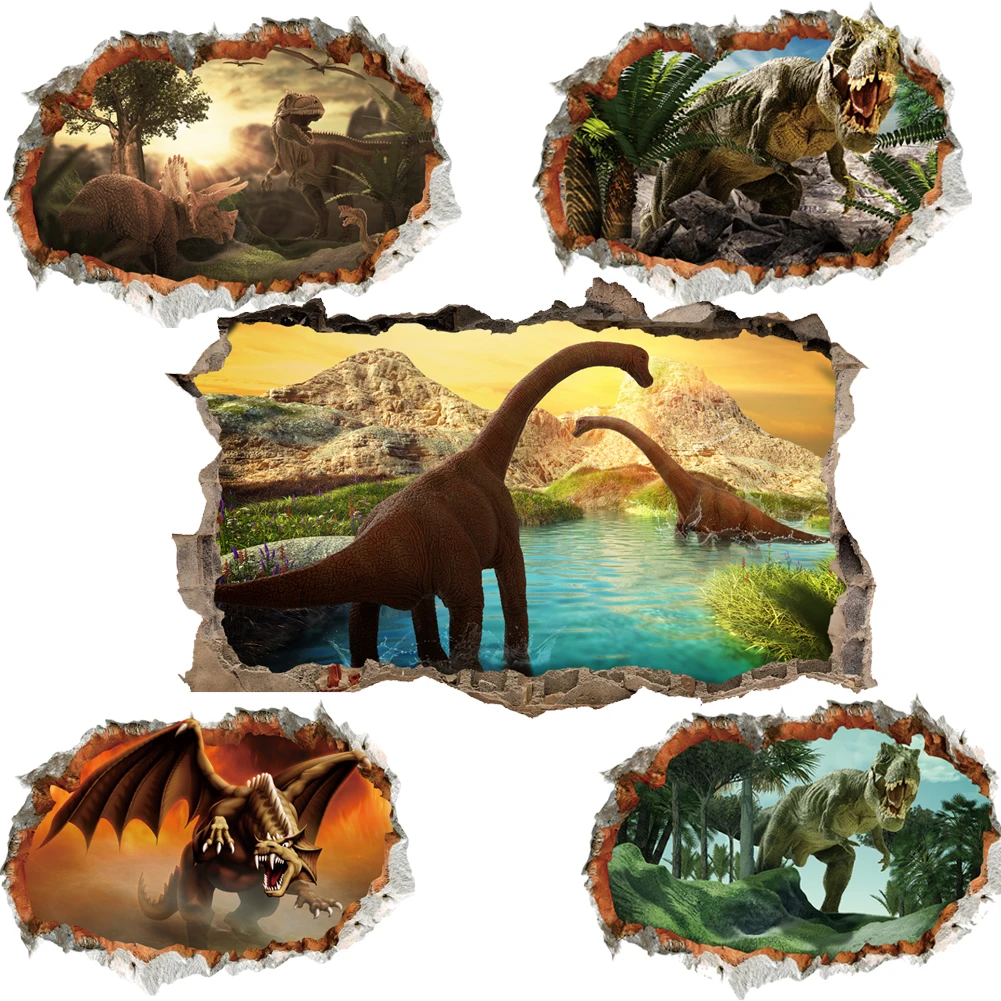 3d dinosaur wall stickers Jurassic home decoration stickers bedroom living room children