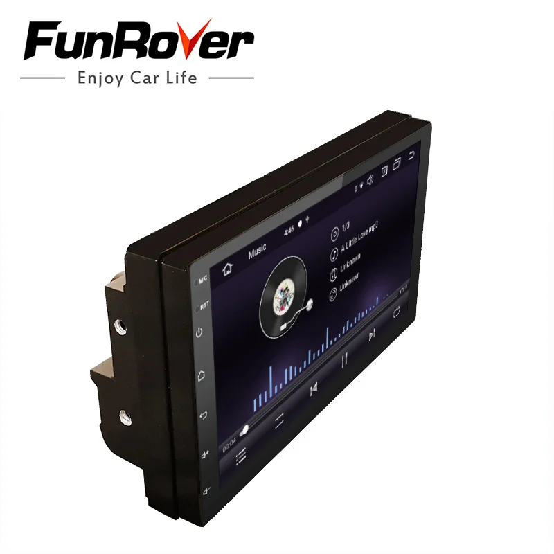Excellent Funrover Android 9.0 2 din universal car dvd player gps navigation car stereo car radio video player streeing wheel control RDS 2