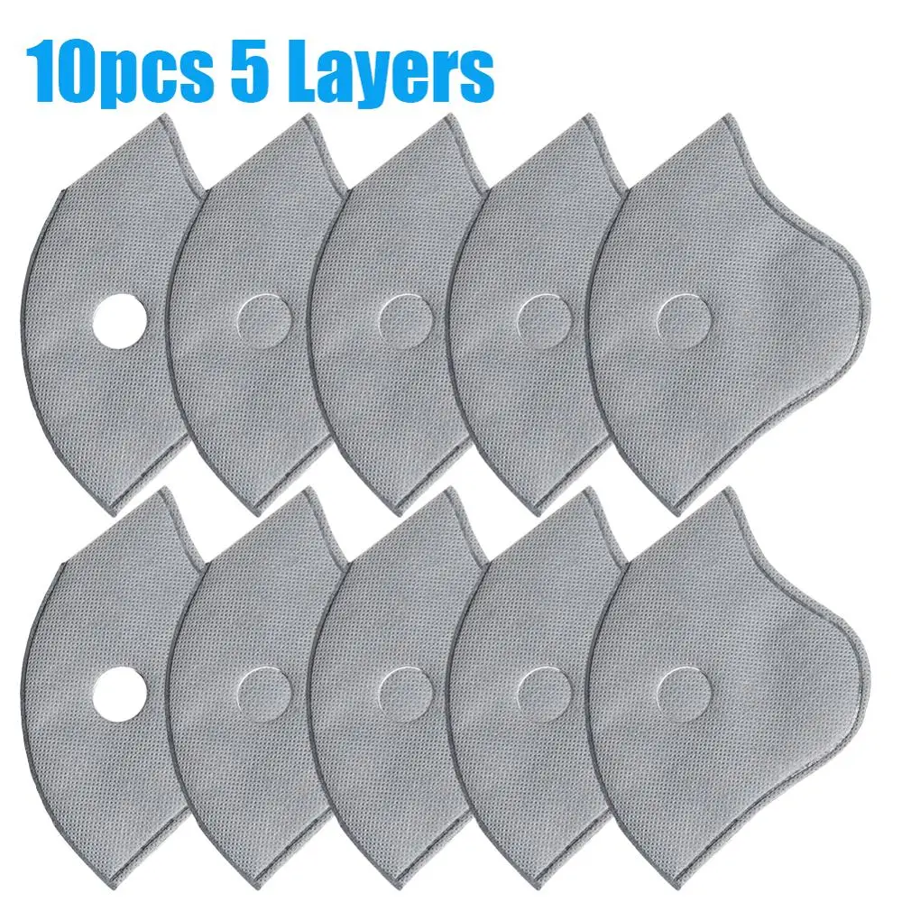 

4/5 Layer PM2.5 Activated Carbon Anti Dust Mouth Face Mask Filter Set Insert Dustproof Safety Replacement Protective Mask Pads
