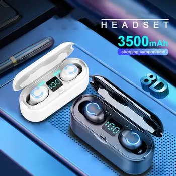 

Touch Headset Binaural with Mobile Phone Charging Compartment Earbuds Bluetooth Headset with Digital Display