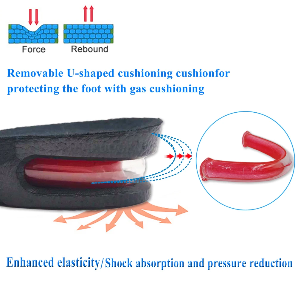 3-9cm Height Increase Insole Cushion Height Lift Adjustable Cut Shoe Heel Insert Taller Women Men Unisex Quality Foot Pads