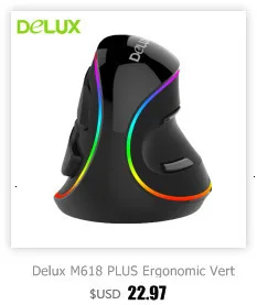 Delux M618 Plus, вертикальная мышь, эргономичная, RBG, компьютерная мышь, проводная оптическая мышь, 4000 dpi, игровая геймерская мышь для ПК, ноутбука, ноутбука