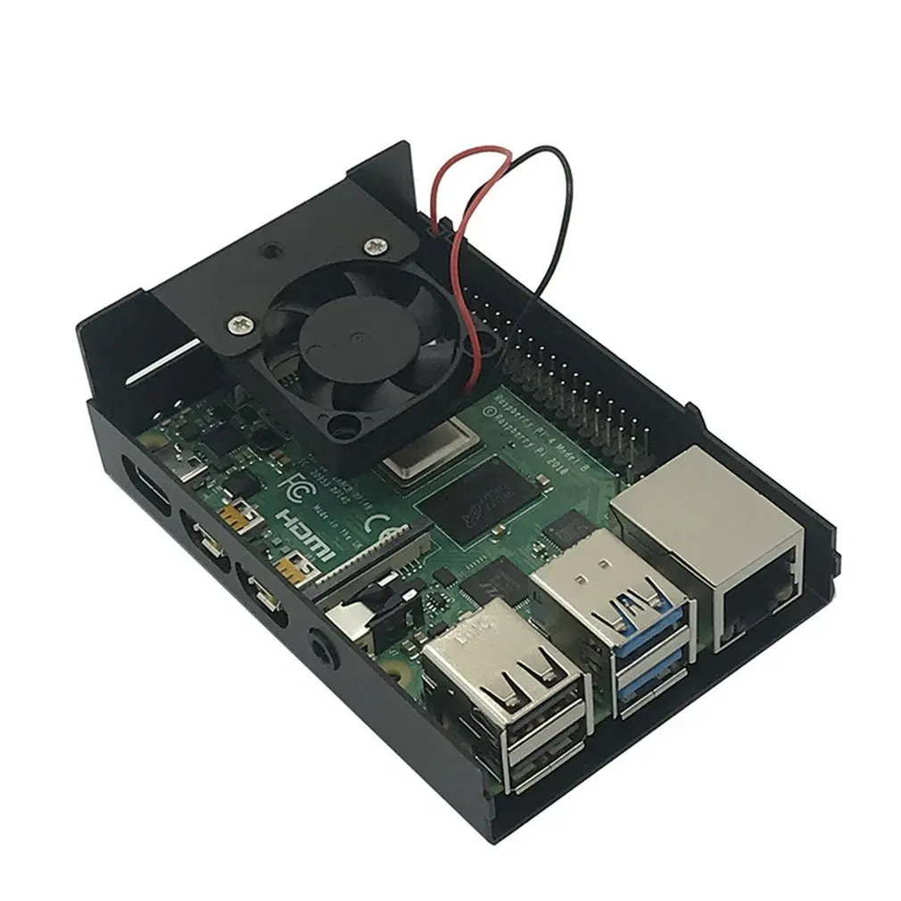 Для Raspberry Pi 4 Модель B чехол+ 5 В/3,3 В с охлаждающим вентилятором теплоотвод Корпус Комплект для Raspberry Pi 4 Модель B
