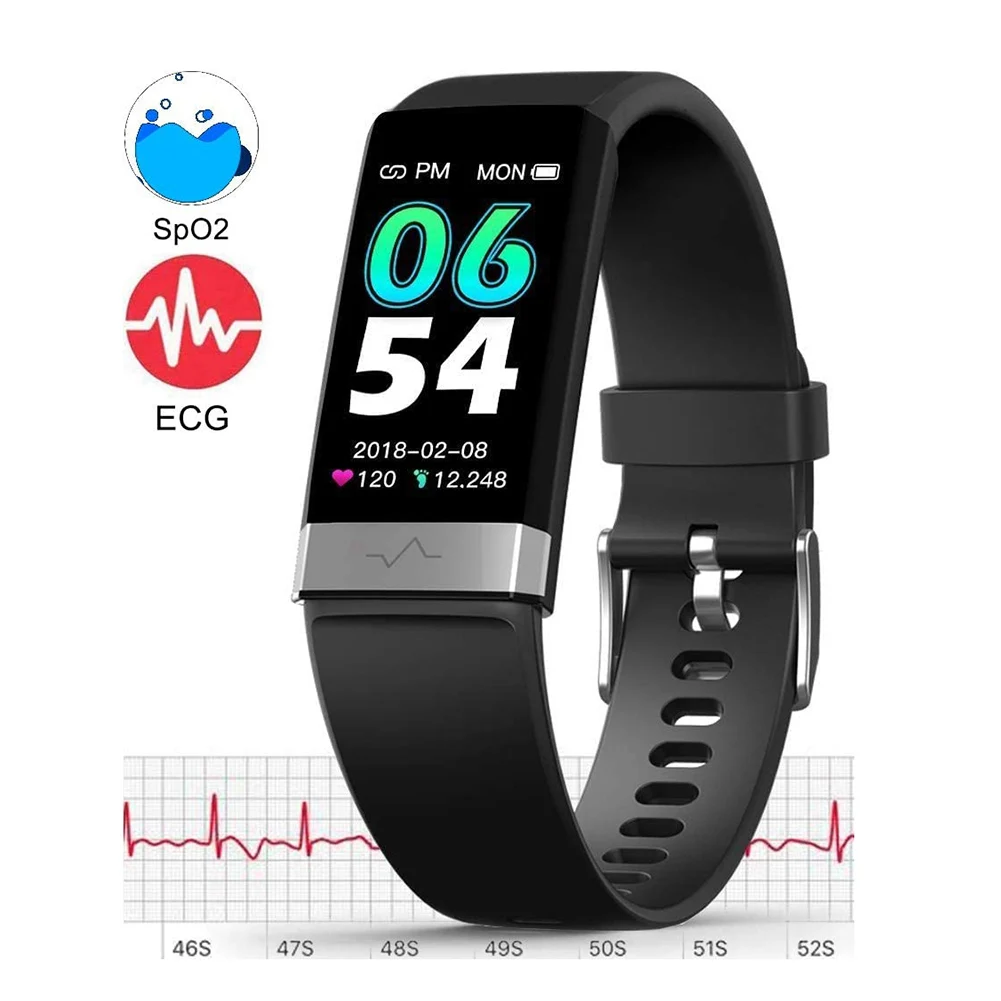 V19 ECG Bluetooth4.0 Heart Rate Blood Pressure Sleep Monitoring Smart Bracelet USB Port Charging Smart Bracelet