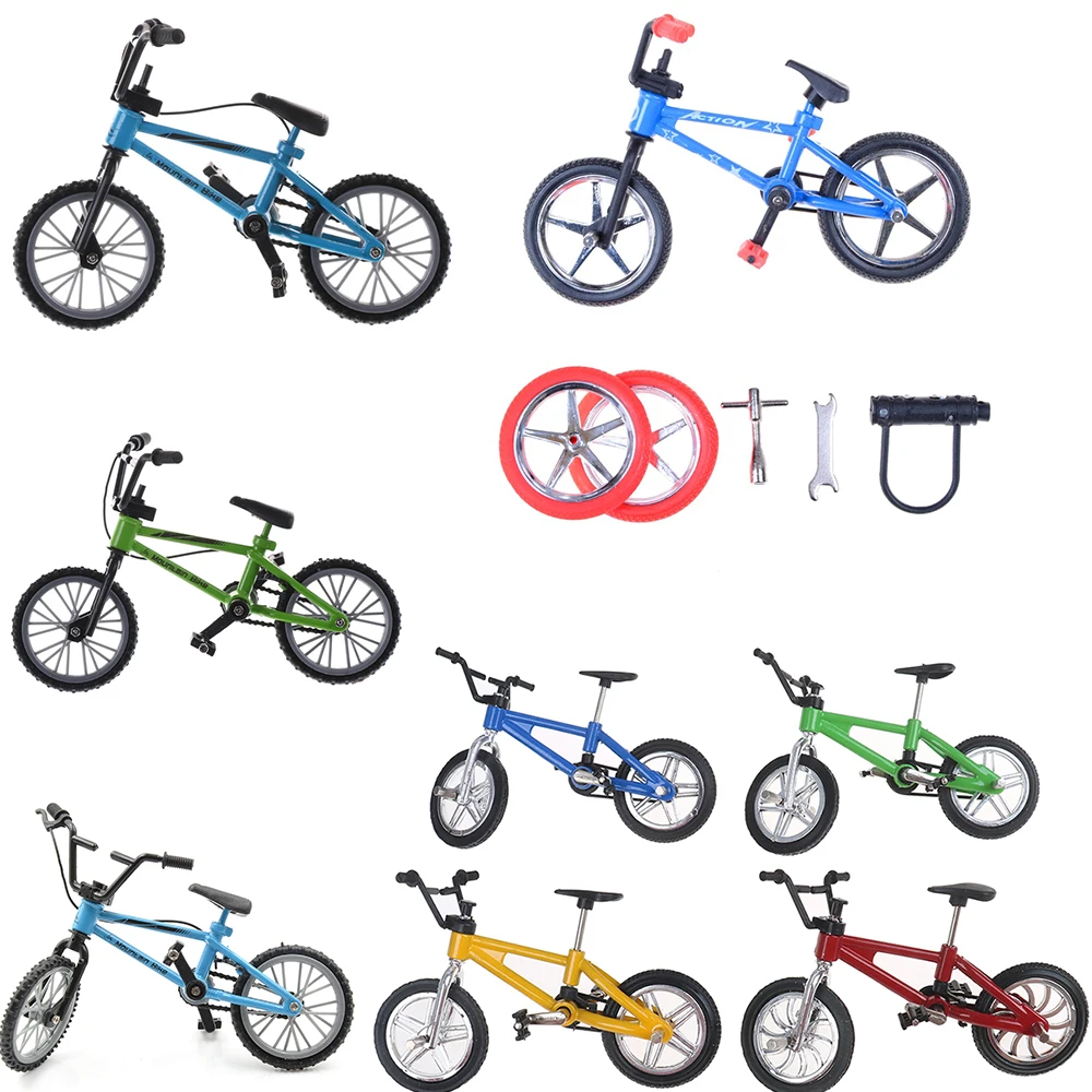 Мини Сплав Finger Bikes мальчик игрушка творческая игра BMX велосипед игрушки модель велосипед Фикси с запасными шинами инструменты подарок цвет Randmonly