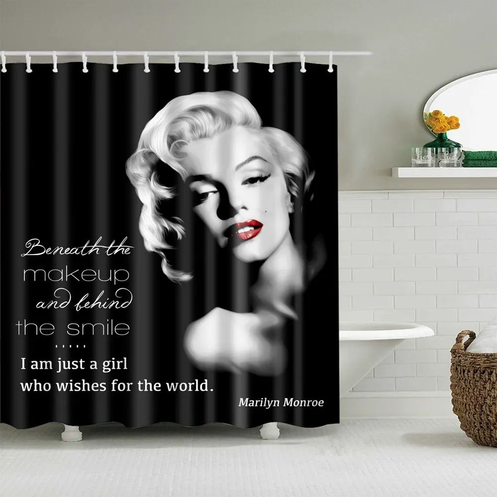 US $18.99 Dafield Shower Curtain Women Girl Lady Print Woman Bathroom Bath Waterproof 3D With Hooks Polyester