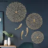 Simplicity Wall Decoration Lucky Coral Carp Lotus Leaf Hang Ornaments Copper Pendant Backdrop Display American Rustic Home Decor ► Photo 1/5