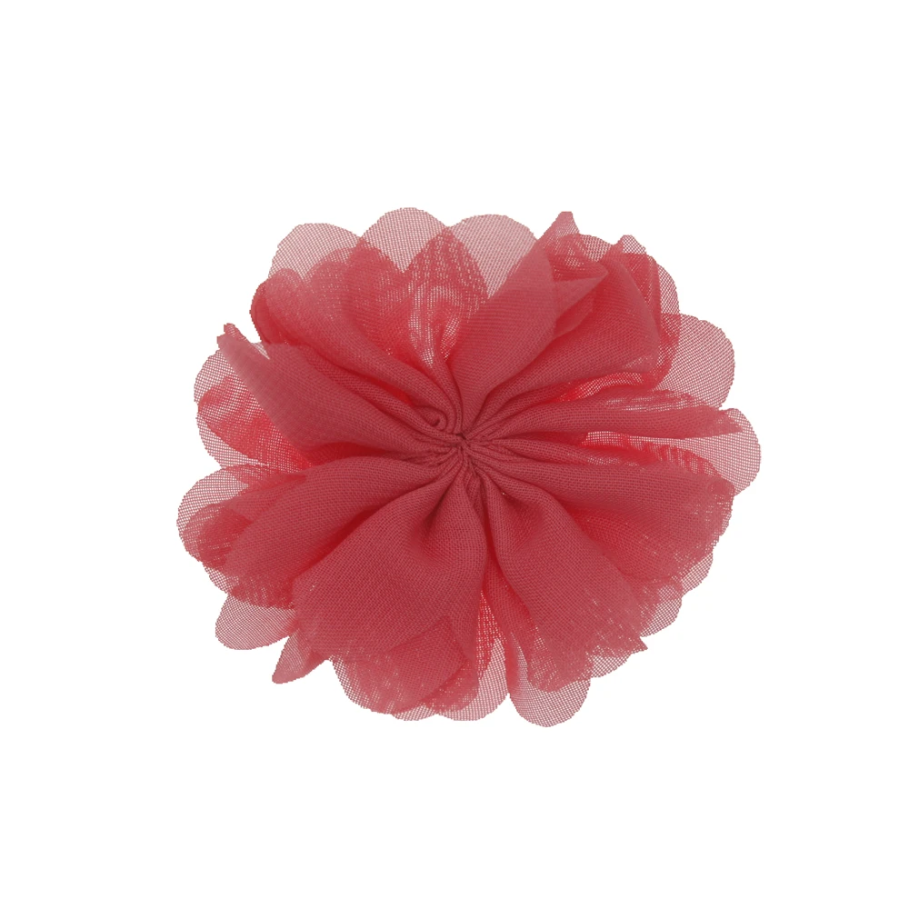 watermelon red Мини 2,8 ''самодельные Цветы Дети Бутик шифон цветок без зажимов Рождественский аксессуар Свадебные аксессуары для волос для девочек 15 шт./партия - Цвет: watermelon red