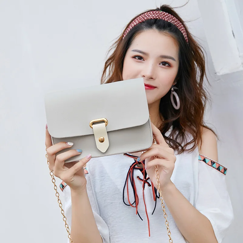 

Bag with Chain Women's 2019 Summer in New Style Versatile Korean-style New Style One-Shoulder Square Sling Bag Fashion Mini Smal