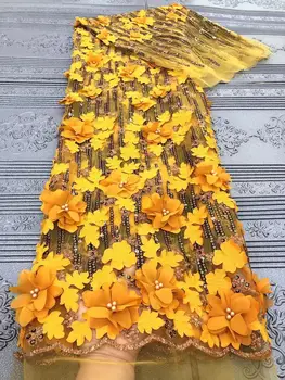 

African Lace Fabric 2020 Embroidered 3D Laces Fabric Bridal High Quality French Tulle Lace Fabric For Wedding Party