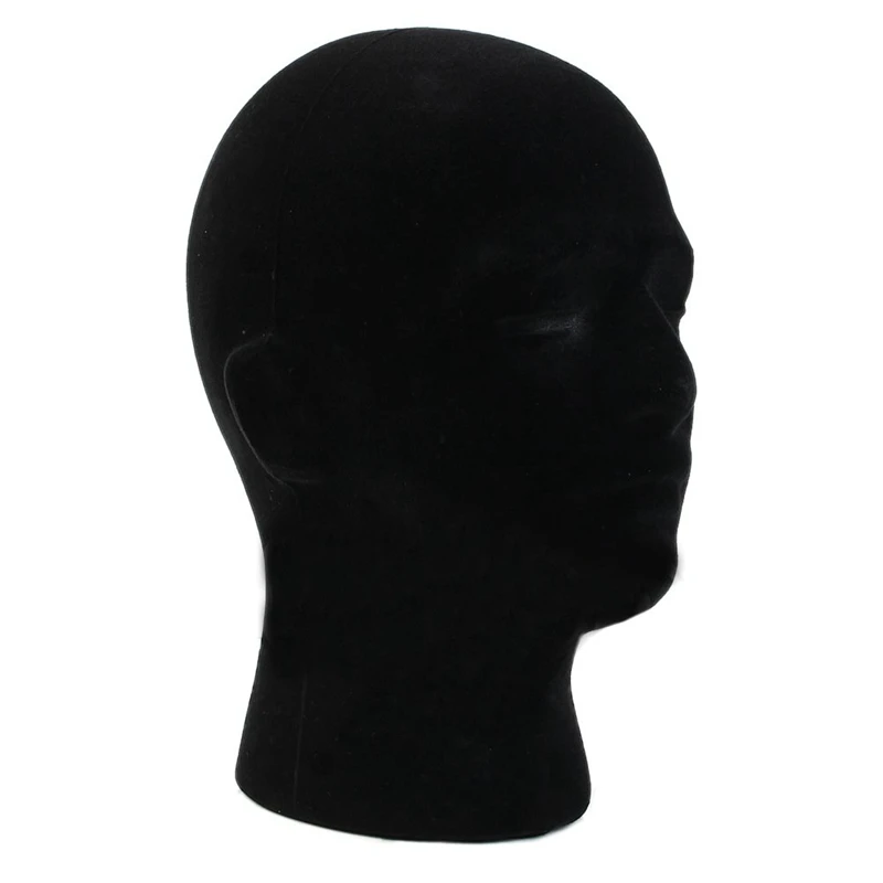 Male Styrofoam Foam Mannequin Manikin Head Model Wigs Glasses Cap Display Stand Black