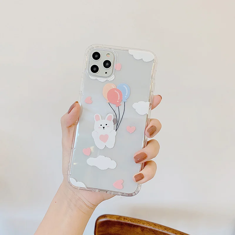 Милые прозрачные чехлы для телефонов с изображением Льва кролика для iPhone 11 X XR Xs Max 8 7 Plus 11 Pro Max, ультра тонкий мягкий ТПУ чехол-накладка - Цвет: 1