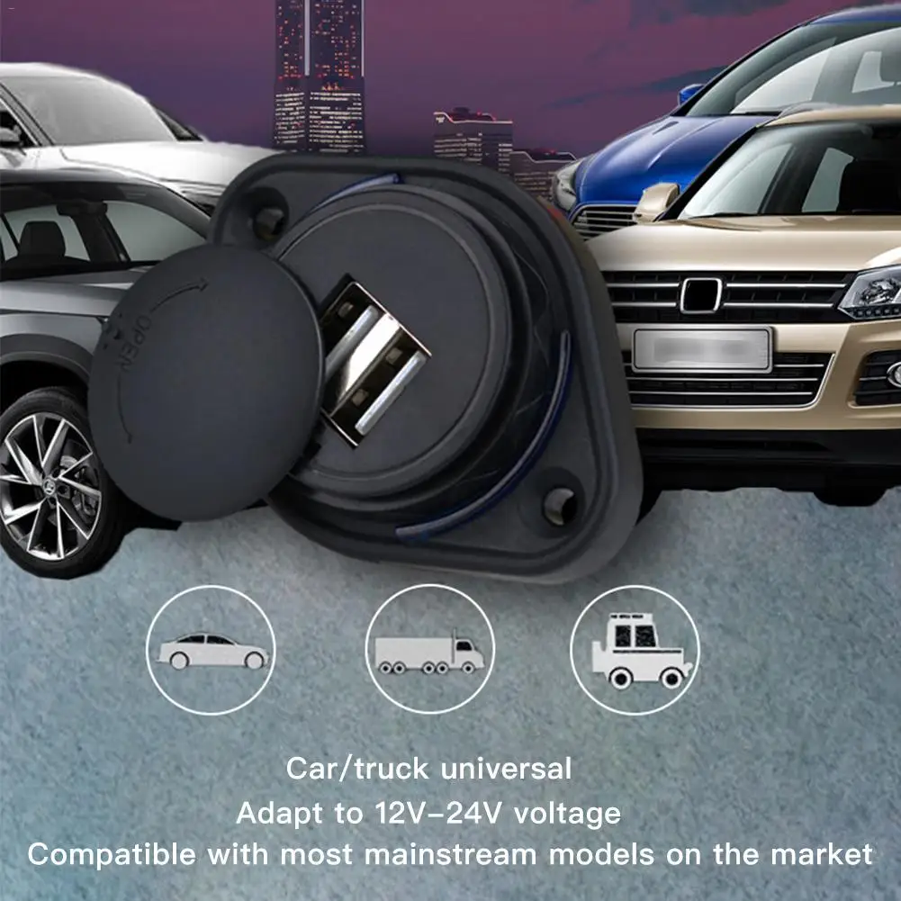 

5V 3.1A Universal Motorcycle Car Charger LED Light Dual USB Charger Power Socket For Motorcycle Auto Truck ATV Boat Bus 12V-24V