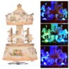 LED Carousel Music Box Merry-Go-Round Rotating Horse Music Box Toy Child Baby Gifts Carousel Music Artware Christmas Home Decor 2