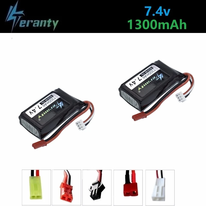 

7.4V 1300mah LiPo Battery For Wltoys V353 A949 A959 A969 A979 k929 7.4v Drone Battery For RC Cars Helicopters Boats 2pcs/sets