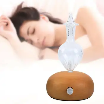 

Electric Humidifier Essential Aroma Oil Diffuser Ultrasonic Wood Grain Air Humidifier USB Mini Mist Maker 7 LED Light