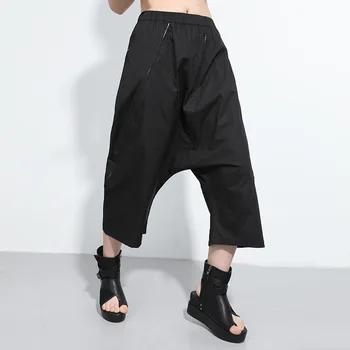 

2020 Summer Fashion Large Size Harem Pants Solid Color Streetstyles Fashion Casual Trousers Female Black Color