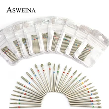 7 pièces/ensemble diamant clou foret roterie électrique fraises pour pédicure manucure fichiers cuticules bavure ongles outils accessoires(China)