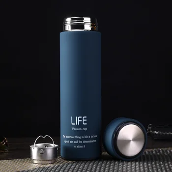

500ml Fashion Portable Stainless Steel Thermos Mug Vacuum Flask Water Bottle Outdoor Travel Business Frosted Office Thermos Cup