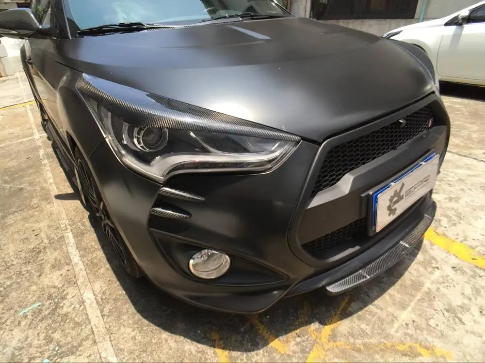 Car Accessories For Hyundai Veloster Turbo Devil Fiberglass Front Bumper Claw FRP Fiber Glass Drift Splitter Lip Set Tuning Kit