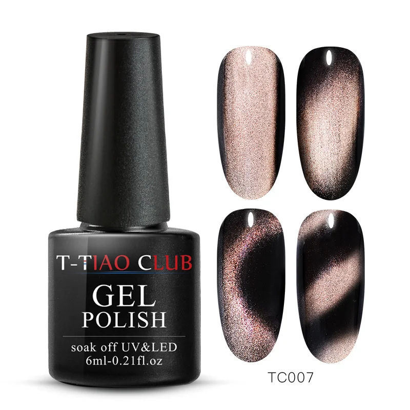 T-TIAO CLUB телесный розовый кошачий глаз Гель-лак для использования с магнитом лак Гель-лак волшебный Хамелеон галактика звездное 5D 7D 9D кошачий глаз Nails Art - Цвет: ES05055