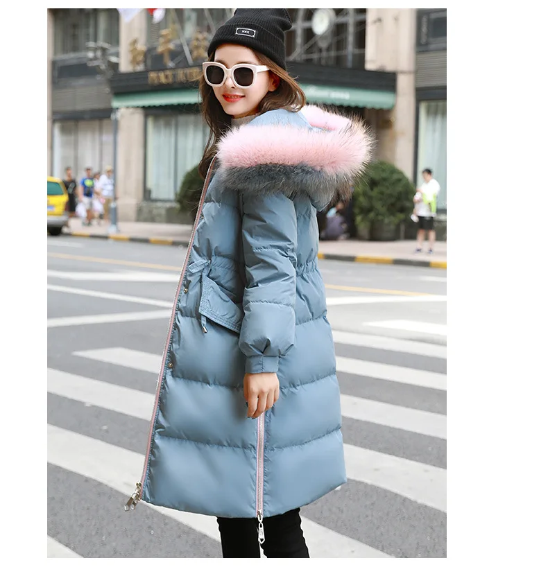 Factory Winter Hcnl18133 with Genuine Fur Collar Korean-style Women's Fashion Hooded down Jacket