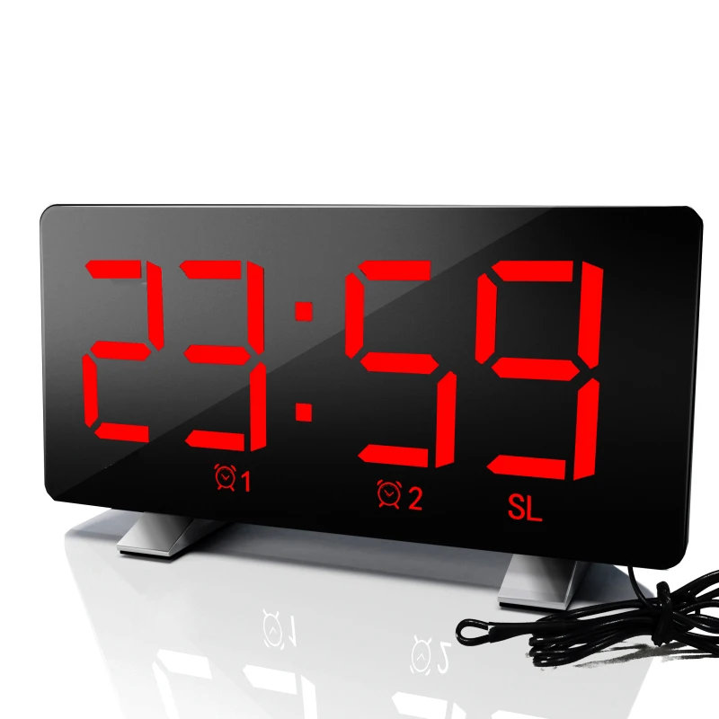 

New LED Radio Alarm Clock FM Radio Creative Snooze Electronic Clock Built-in Battery Portable Radio USB Charging Digital Clock