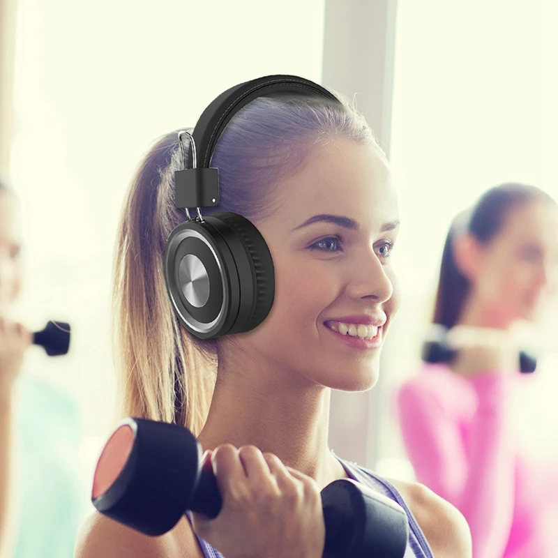HIFI Bluetooth Wireless Headphones Head Earphones over Ear Stereo Headset with Built in Microphone Support FM Radio