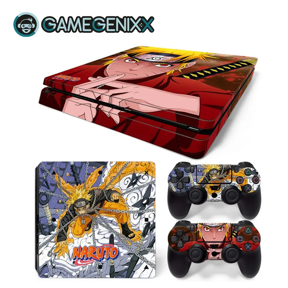 GAMEGENIXX Кожа Наклейка Защитная Наклейка Обложка полный набор для PS4 Slim консоли и 2 контроллеров-Наруто