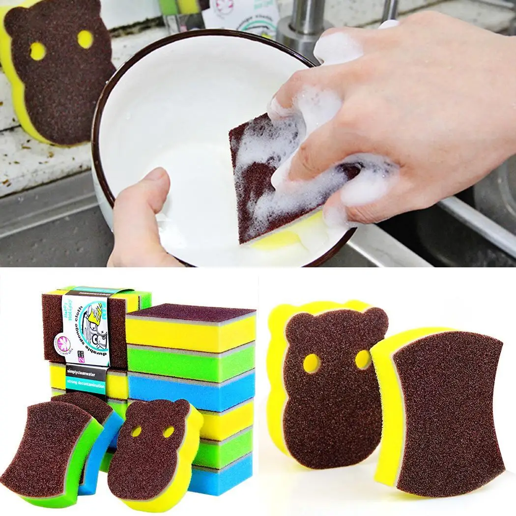 Кухня сверхмощный более длительный скраб форма талии, в форме бегемота чистящие губки дома, губки Губка инструмент