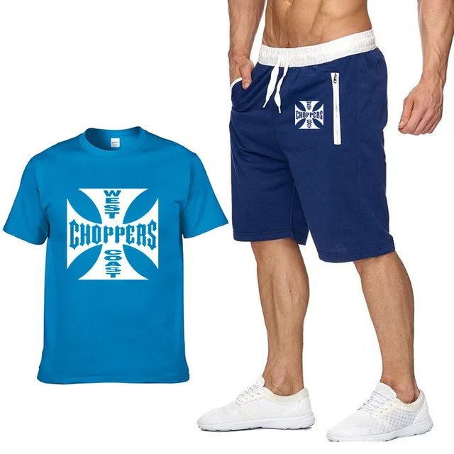 Рок музыка West Coast Choppers Футболка с принтом Мужская Летняя мода хлопок хип хоп Harajuku короткий рукав мужская футболка+ брюки костюм X