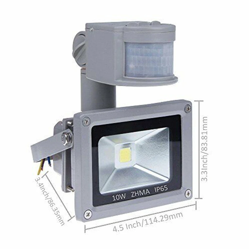 12V Flood light LED for Outdoor Lighting Sensor 10W Lights 6000K Spotlight LED Floodlight Cool White PIR Security Motion