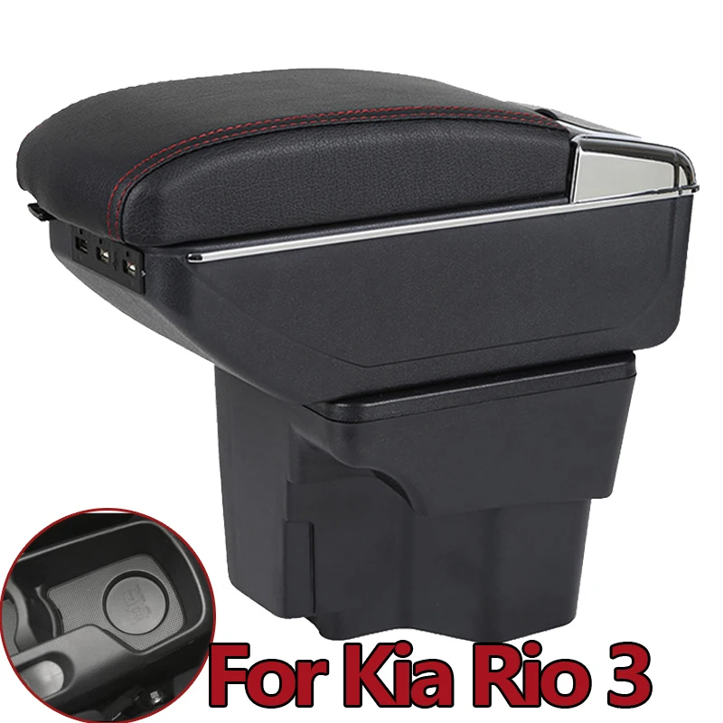 Подлокотник коробка для KiA K2 Rio 3 2012 2013 2012 Автомобильный USB менеджер Кожаный Автомобильный подстаканник аксессуары