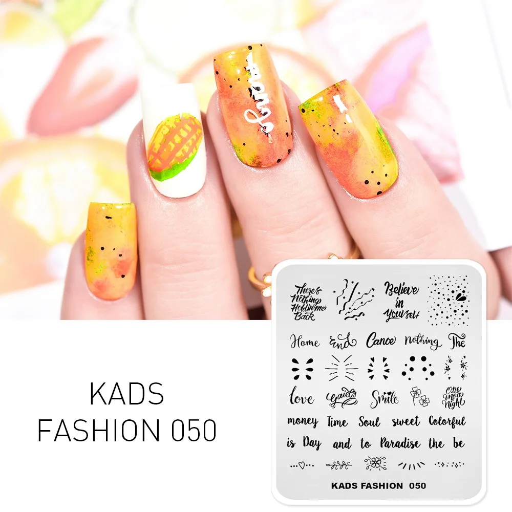 Fashion 050 KADS пластина для стемпинга для нейл-арта 63 дизайна модная серия маникюрные штамповочные пластины шаблон изображения ногтей штамп пластина шаблон для печати - Цвет: Fashion 050